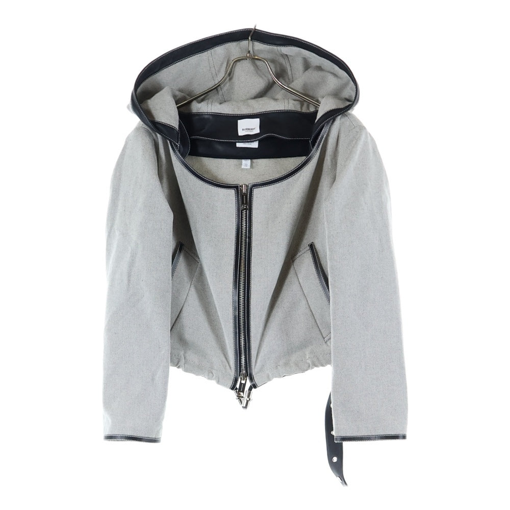 BURBERRY(バーバリー) クロップド丈 フード付き コットン ジップアップ  