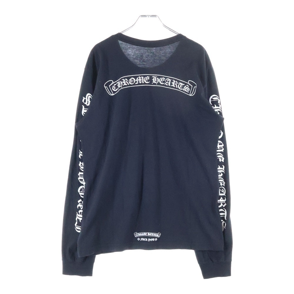 CHROME HEARTS(クロムハーツ) CH SCROLL LABEL FUCKYOU L/S /1 スクロールラベル ファックユーアームプリント長袖Tシャツ ブラック