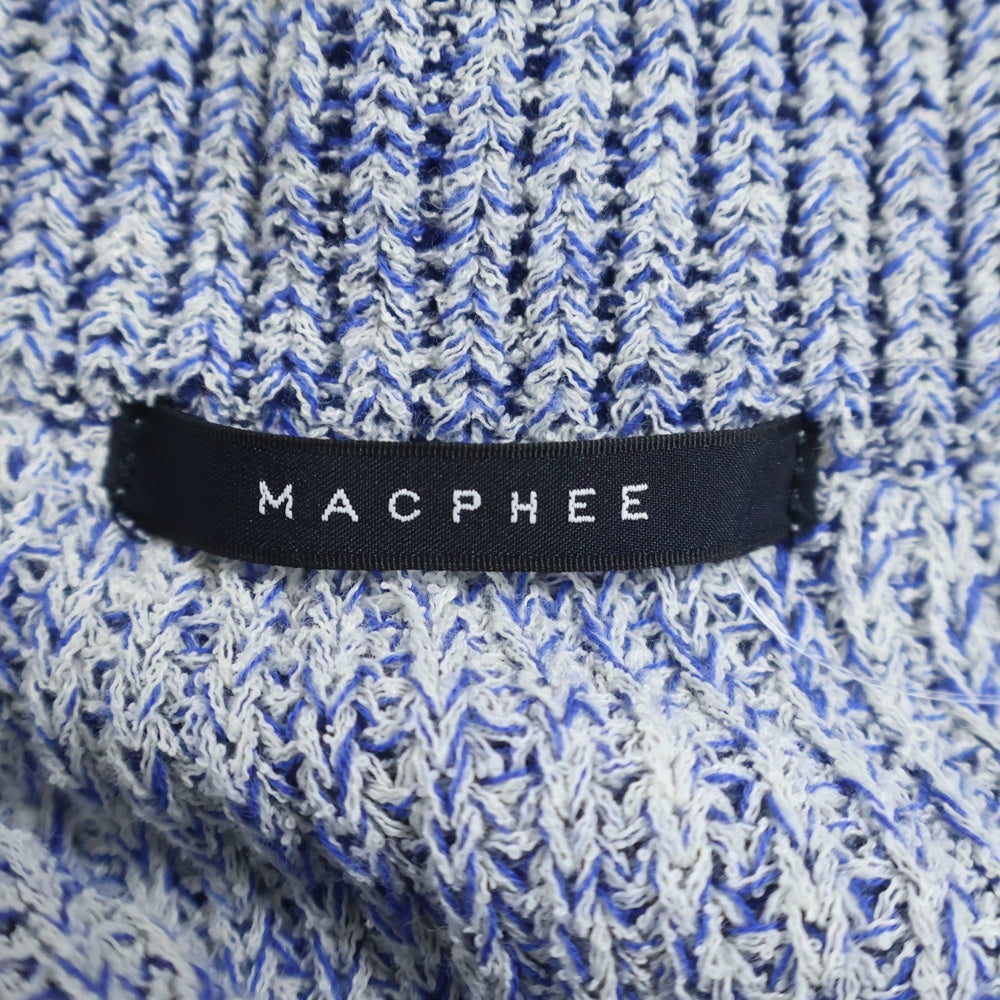 MACPHEE(マカフィ) オフショルダー ニットセーター レディース ホワイト/ブルー