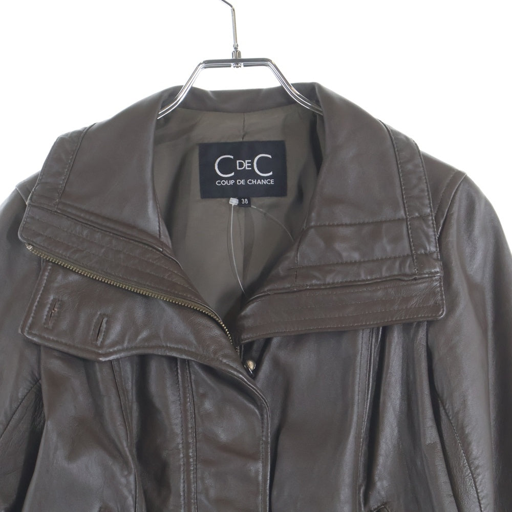 COUP DE CHANCE(クードシャンス) フルスナップボタン ラムレザージャケット レディース ブラウン