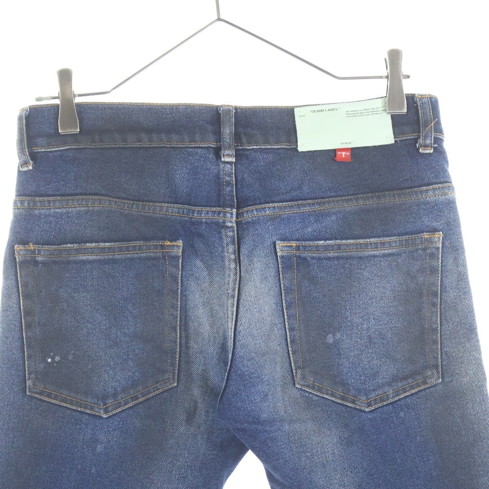 OFF-WHITE(オフホワイト) ロゴプレート デニム スキニーパンツ インディゴ OMYA002E18149001