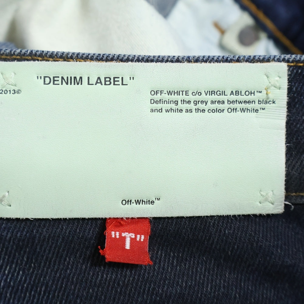 OFF-WHITE(オフホワイト) ロゴプレート デニム スキニーパンツ インディゴ OMYA002E18149001