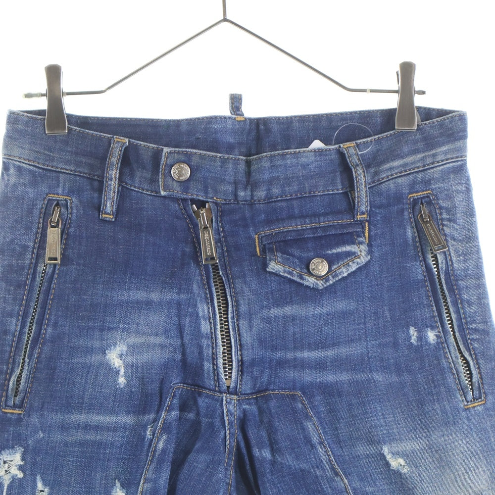 DSQUARED2(ディースクエアード) 18AW SKATER JEANS ダメージ加工 デニム スキニーパンツ インディゴ S74LB0419 S30342