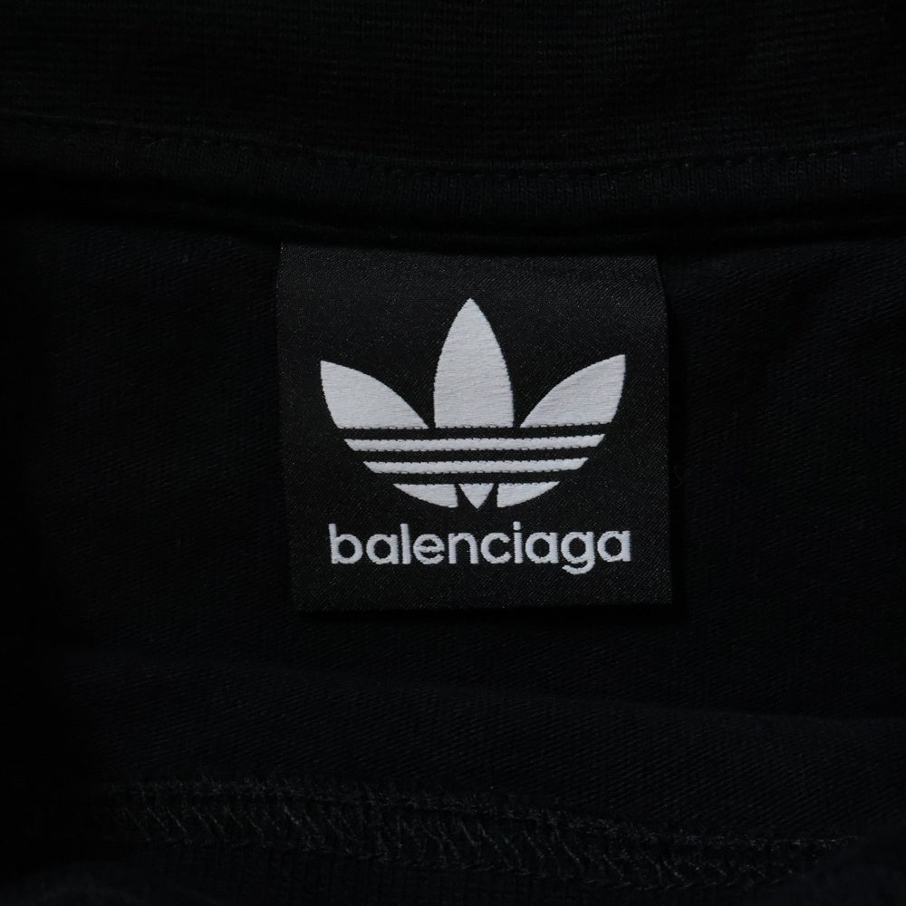 BALENCIAGA(バレンシアガ) ×adidas s Cotton Crew Neck Tee アディダス オーバーサイズ クルーネック 半袖Tシャツ ブラック 739101 TNVA6