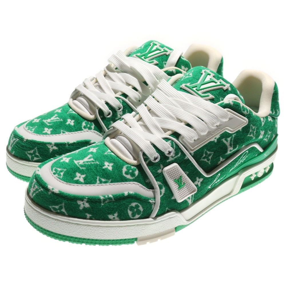 LOUIS VUITTON(ルイヴィトン) LV Trainer 1ABFS6 LVトレイナー ライン ベロアローカットスニーカー グリーン