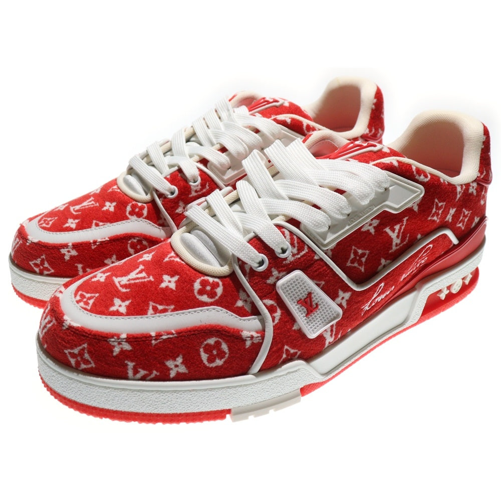 LOUIS VUITTON(ルイヴィトン) LV Trainer 1ABFSQ LVトレイナー ライン ベロアローカットスニーカー レッド