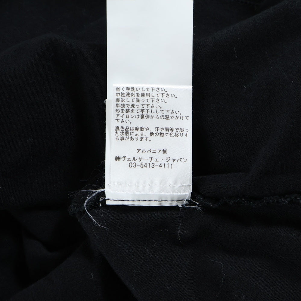 VERSACE(ヴェルサーチ) MILANO L/S TEE ロゴ刺繍長袖Tシャツ ロングスリーブカットソー ブラック 1013947