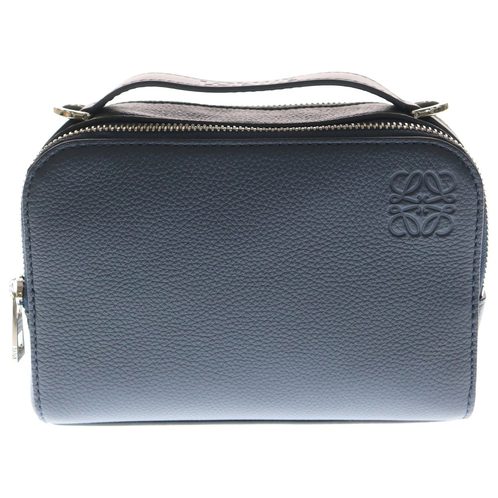 LOEWE(ロエベ) アナグラム カメラバッグ クロスボディ レザーショルダーバッグ ネイビー レディース