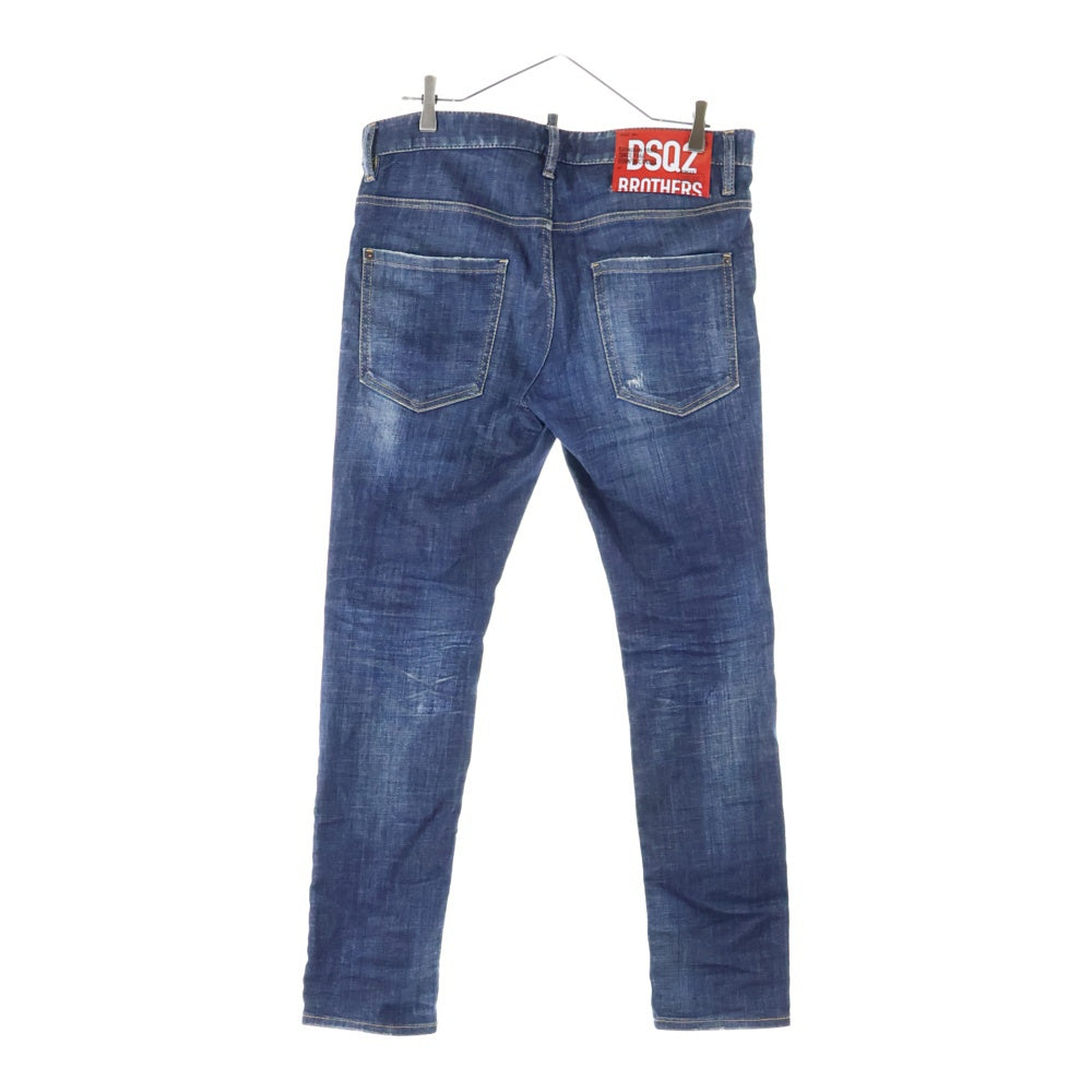 DSQUARED2(ディースクエアード) SKATER JEAN ボタンフライ スキニーデニムパンツ インディゴ S74LB1133S30342