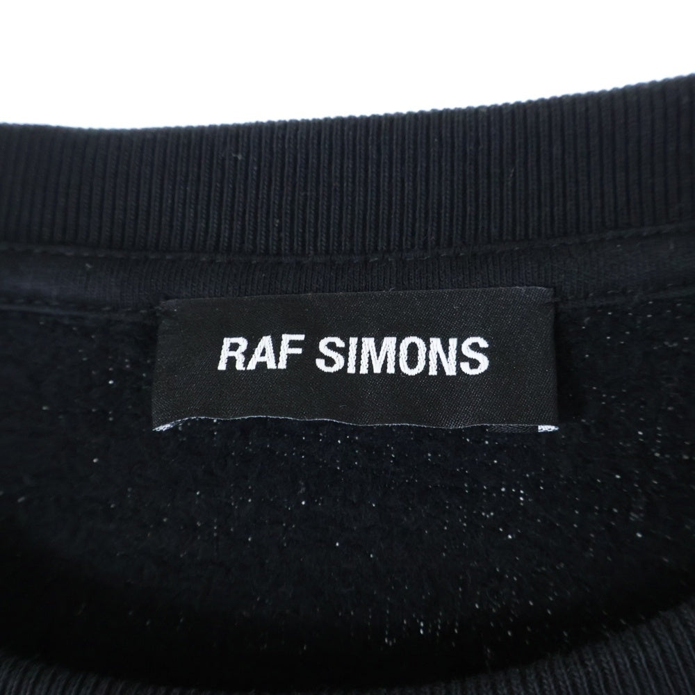 RAF SIMONS(ラフシモンズ) 19AW Oversized sweater with printed shoulder Patches ショルダーパッチ クルーネック 長袖スウェット トレーナー ブラック 192-190B