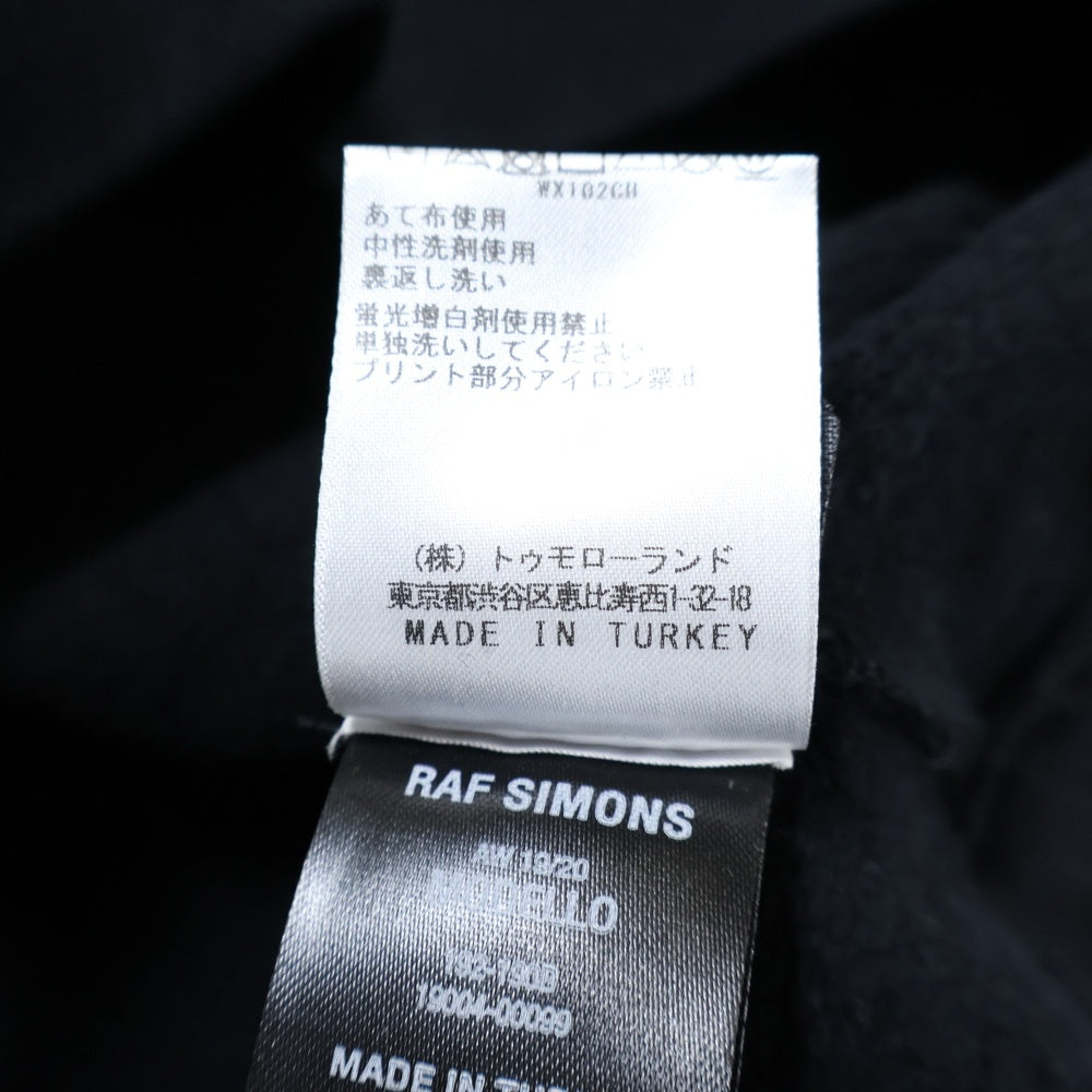 RAF SIMONS(ラフシモンズ) 19AW Oversized sweater with printed shoulder Patches ショルダーパッチ クルーネック 長袖スウェット トレーナー ブラック 192-190B