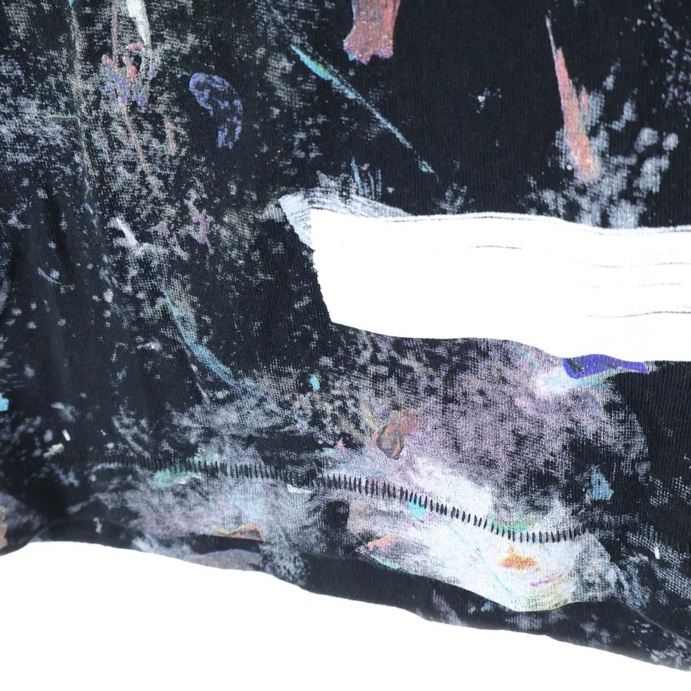 OFF-WHITE(オフホワイト) 21SS Galaxy Brushed Arrows T-Shirt ギャラクシー ブラッシュド アロー バックロゴプリント クルーネック半袖Tシャツ カットソー ブラック OMAA002S20JER001