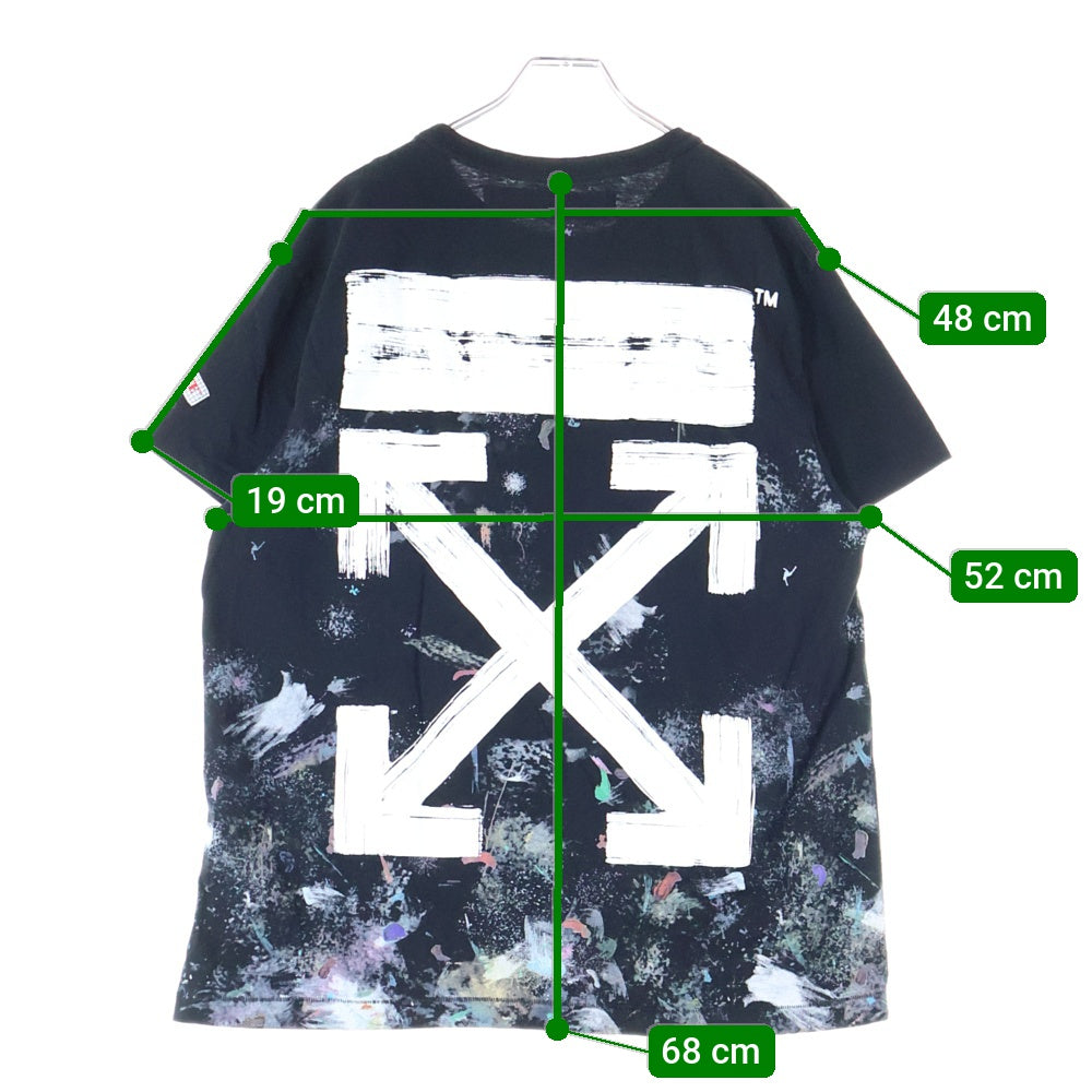 OFF-WHITE(オフホワイト) 21SS Galaxy Brushed Arrows T-Shirt ギャラクシー ブラッシュド アロー バックロゴプリント クルーネック半袖Tシャツ カットソー ブラック OMAA002S20JER001