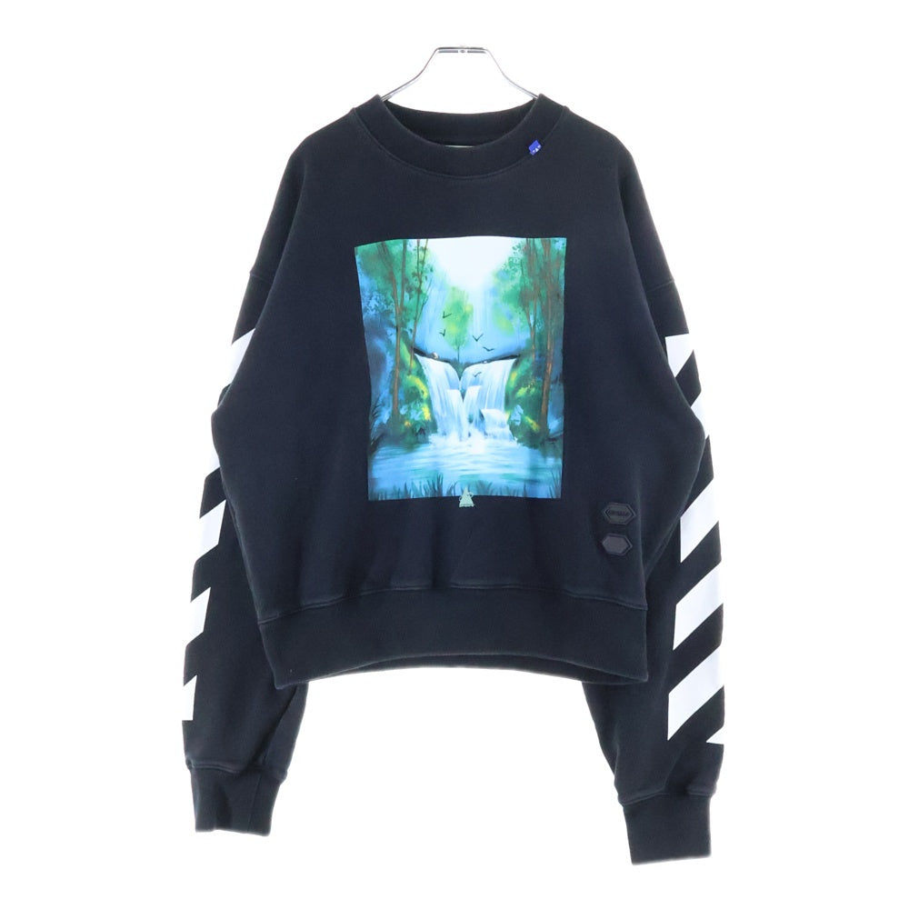 OFF-WHITE(オフホワイト) 19AW アロープリントクルーネックスウェットトレーナー ブラック OMBA035E19E30015