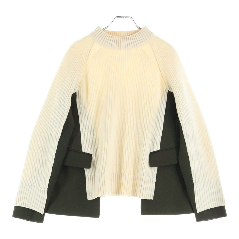 Sacai(サカイ) 19AW メルトンドッキングフラップポケットプルオーバーニット アイボリー レディース 19-04537