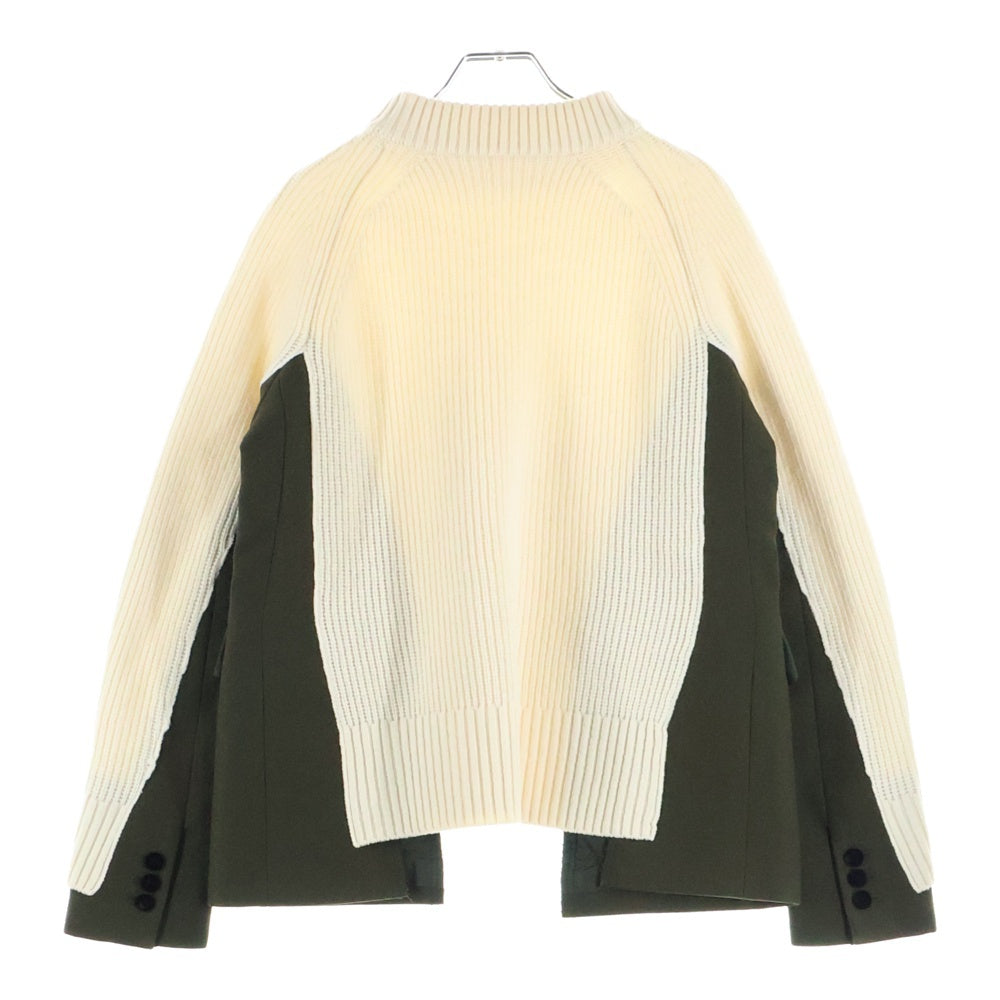 Sacai(サカイ) 19AW メルトンドッキングフラップポケットプルオーバーニット アイボリー レディース 19-04537