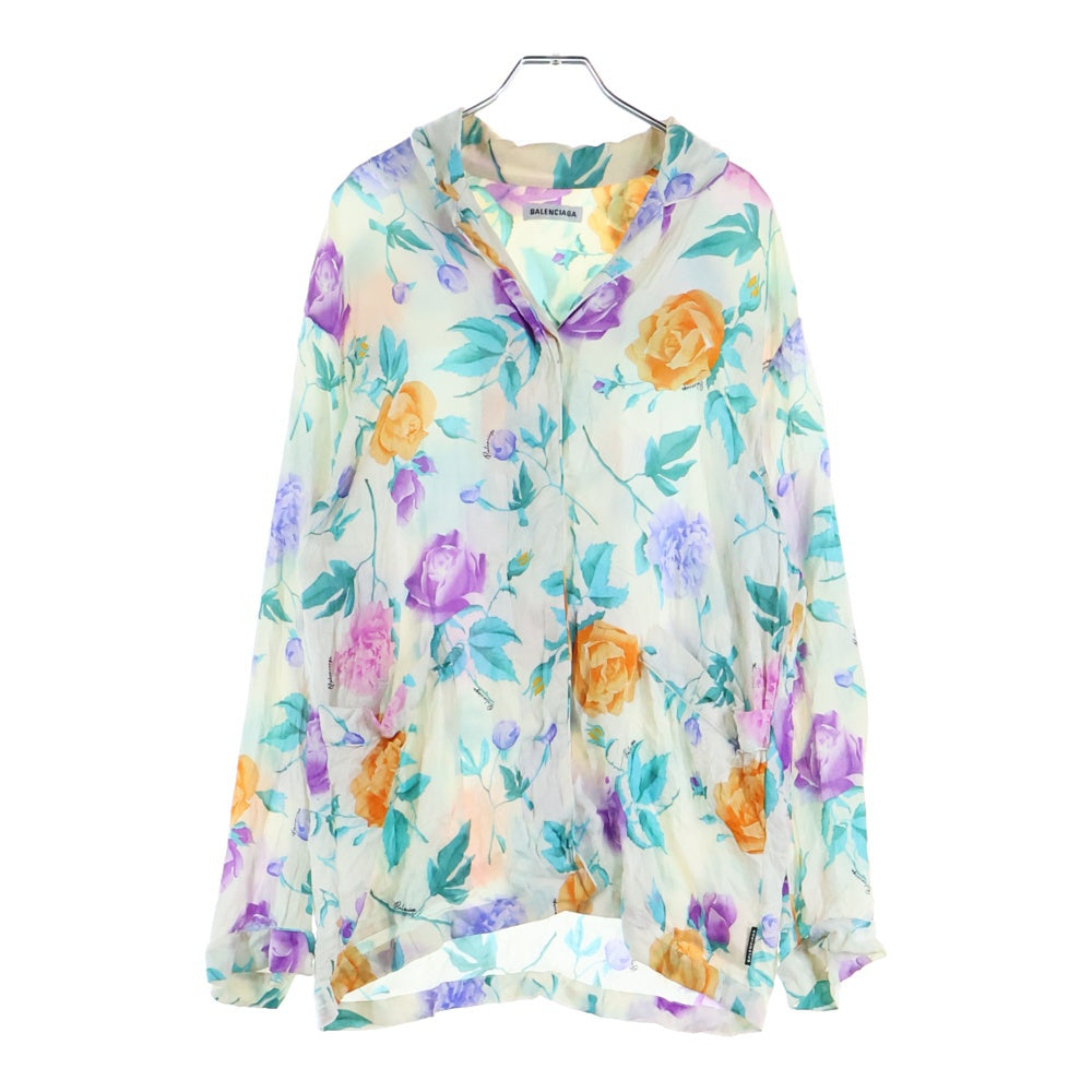 BALENCIAGA(バレンシアガ) フラワー総柄 シルク 長袖シャツ マルチカラー レディース 602450 TGLS4