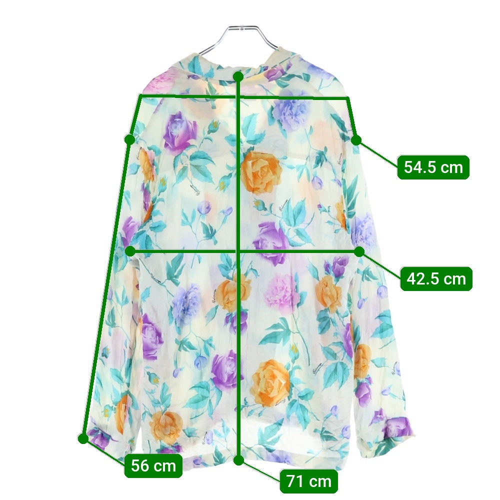 BALENCIAGA(バレンシアガ) フラワー総柄 シルク 長袖シャツ マルチカラー レディース 602450 TGLS4