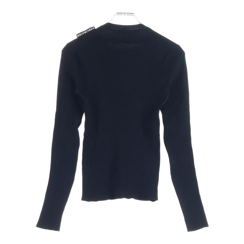 BALENCIAGA(バレンシアガ) ショルダーロゴタグ付 クルーネック 長袖セーター ブラック レディース 570828 T5101