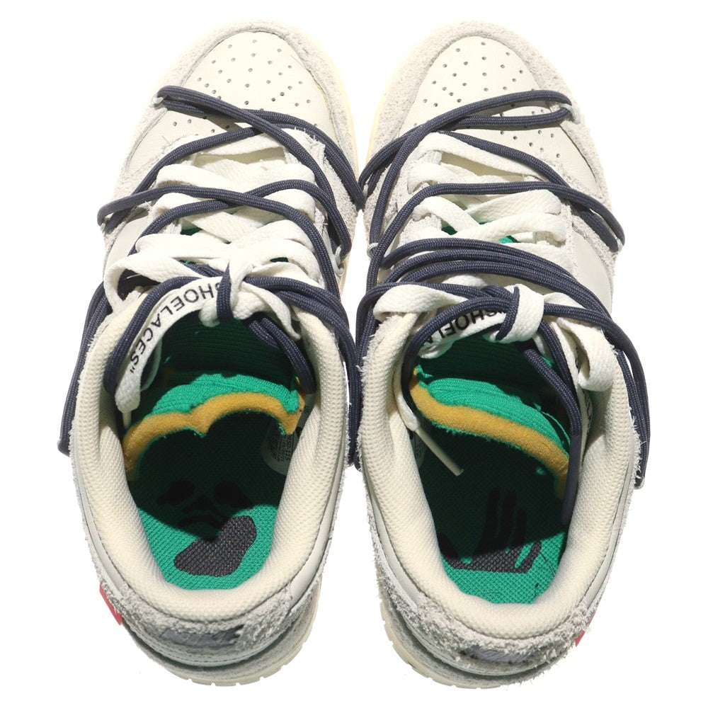 NIKE(ナイキ) ×OFF WHITE DUNK LOW The 50 Collection Lot 19 DJ0950-119 オフホワイト ダンクロー ローカットスニーカー シューズ グレー/オレンジ US5/23.5cm