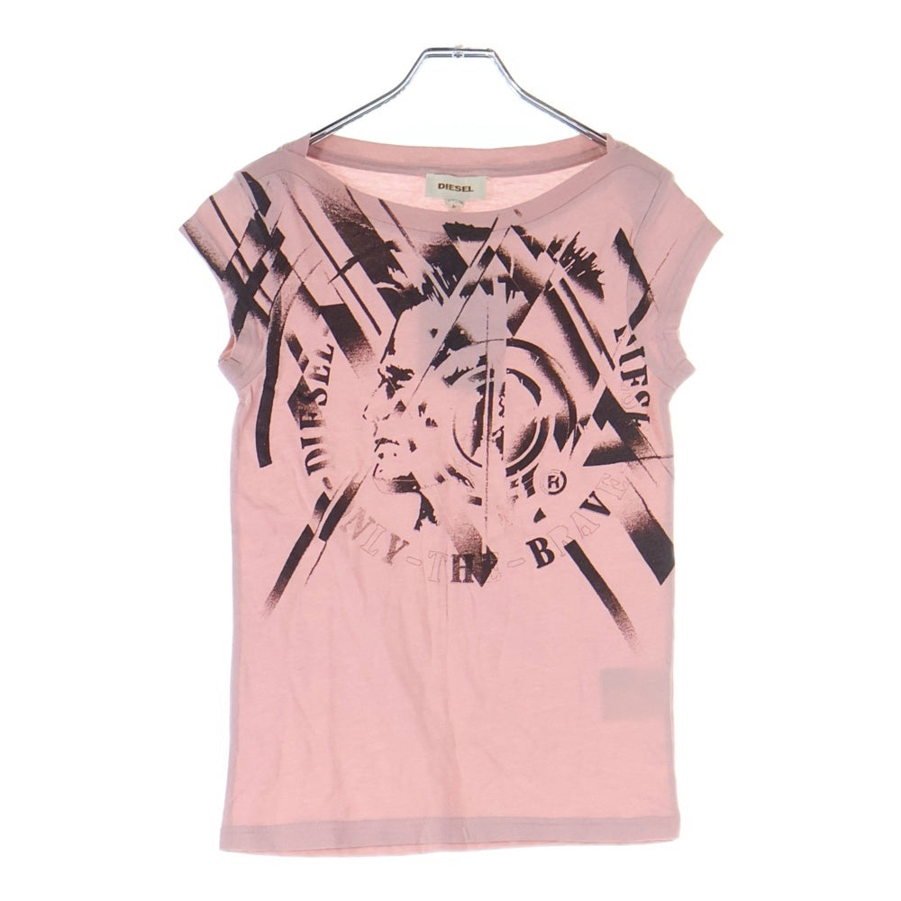 DIESEL ピンク Tシャツ 剣プリント DIESEL girl's boxy T-shirt