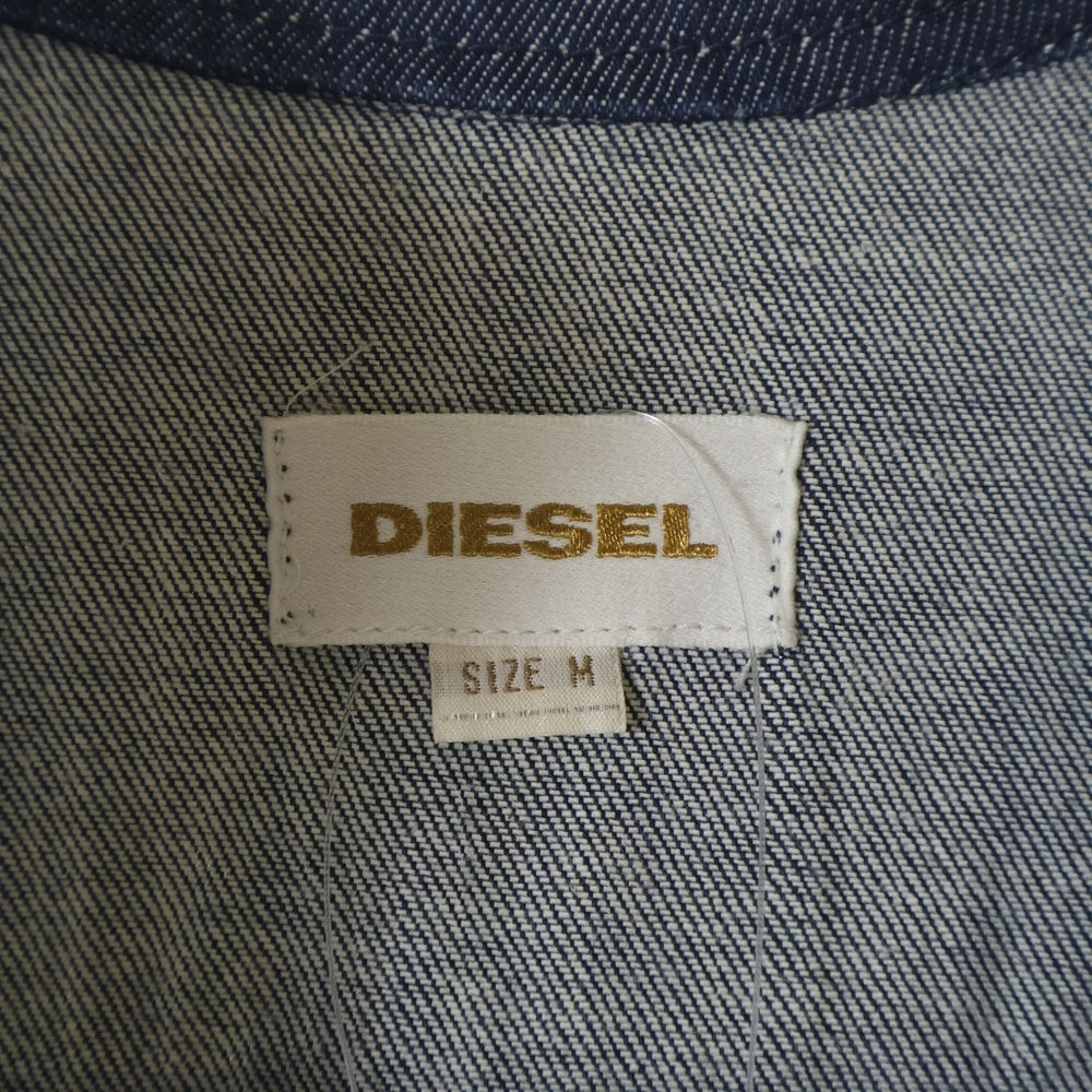 DIESEL(ディーゼル) ノースリーブ サイドライン デニムワンピース インディゴ レディース