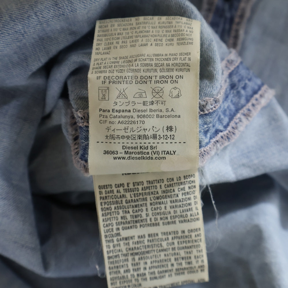DIESEL(ディーゼル) ウォッシュ加工 デニムワンピース ライトブルー レディース