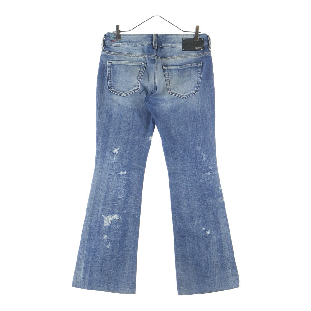 DIESEL(ディーゼル) ダメージ加工 フレア デニムパンツ インディゴ レディース