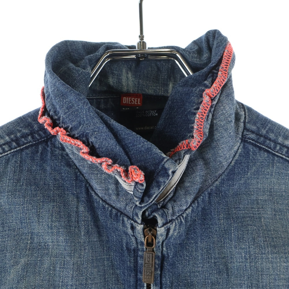 DIESEL(ディーゼル) ウオッシュ加工 ジップアップ デニムジャケット インディゴ レディース
