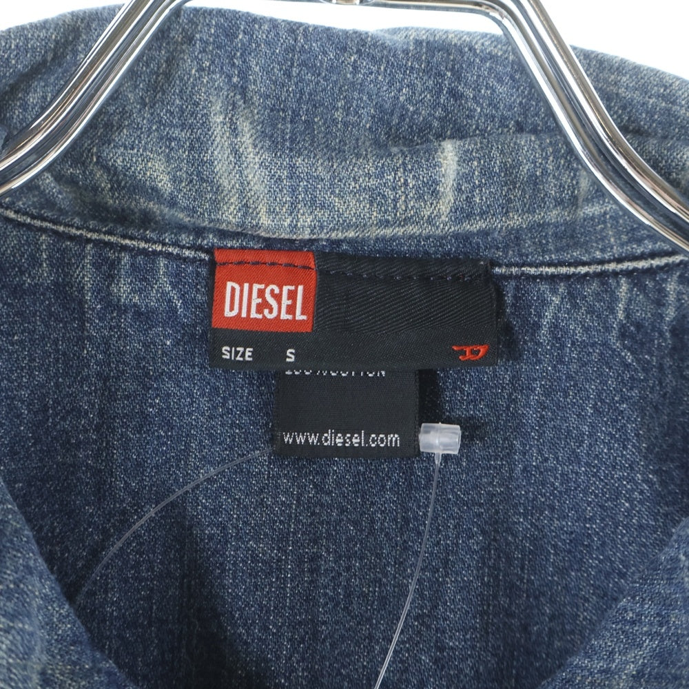 DIESEL(ディーゼル) ウオッシュ加工 ジップアップ デニムジャケット インディゴ レディース