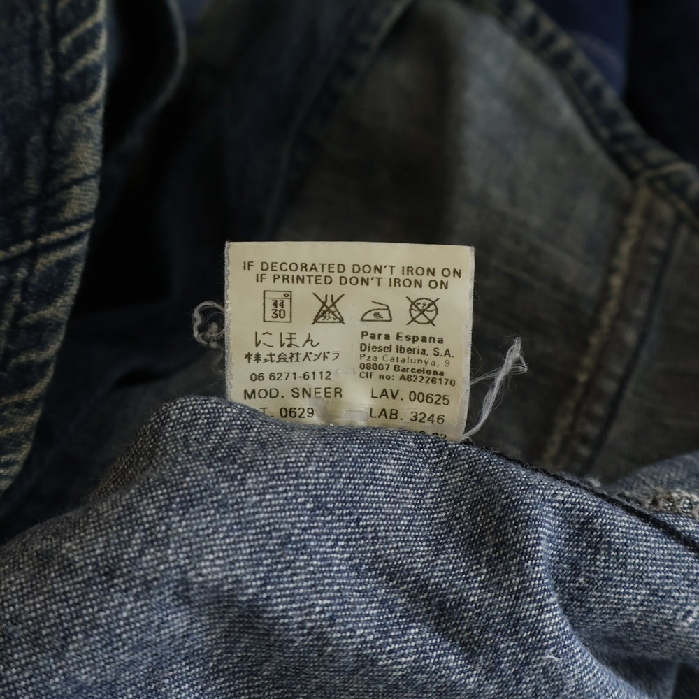 DIESEL(ディーゼル) ウオッシュ加工 ジップアップ デニムジャケット インディゴ レディース
