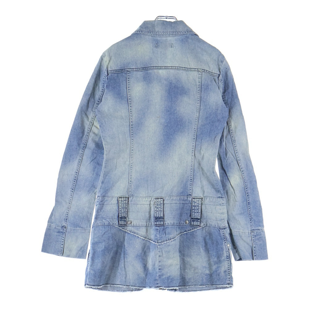 DIESEL(ディーゼル) ウォッシュ加工 ジップアップ デニムワンピース ライトブルー レディース