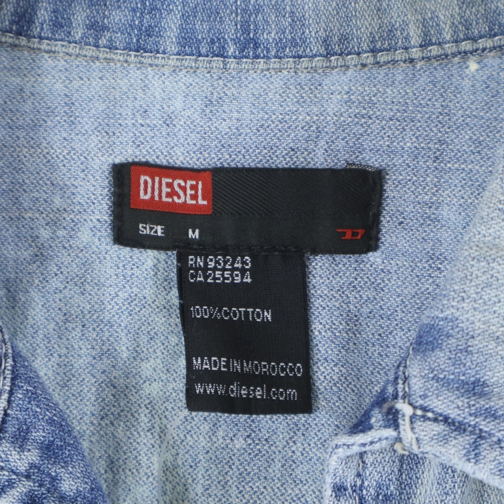 DIESEL(ディーゼル) ウォッシュ加工 ジップアップ デニムワンピース ライトブルー レディース