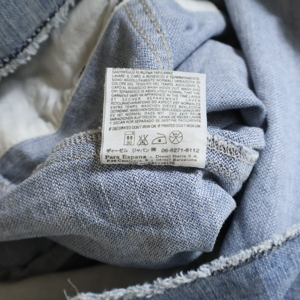 DIESEL(ディーゼル) ウォッシュ加工 ジップアップ デニムワンピース ライトブルー レディース