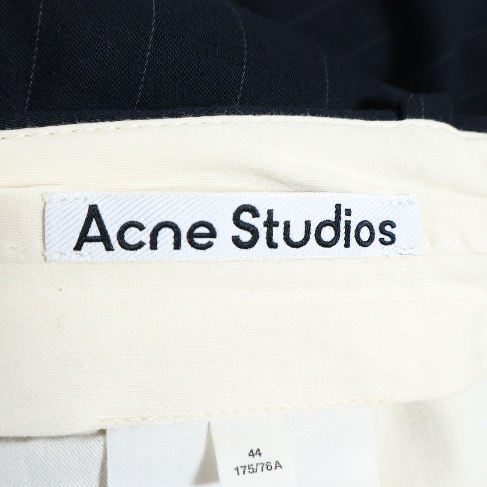 Acne Studios(アクネ ストゥディオズ) PINSTRIPE TROUSERS ピンストライプ トラウザーズ ワイドスラックスパンツ ネイビー FN-MN-TROU001025
