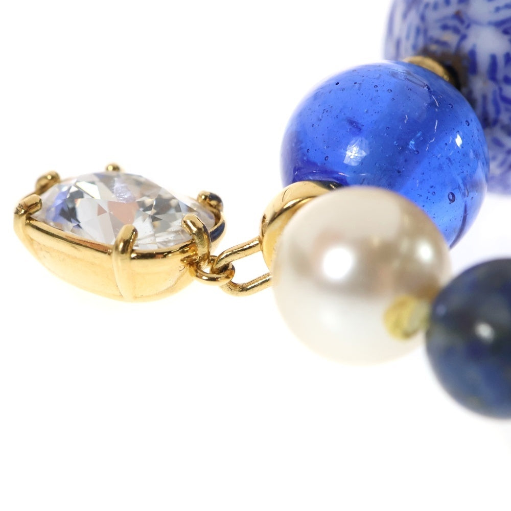 Wales Bonner(ウェールズ ボナー) Story Necklace UA24NK02 クリスタル パール ネックレス ブルー レディース
