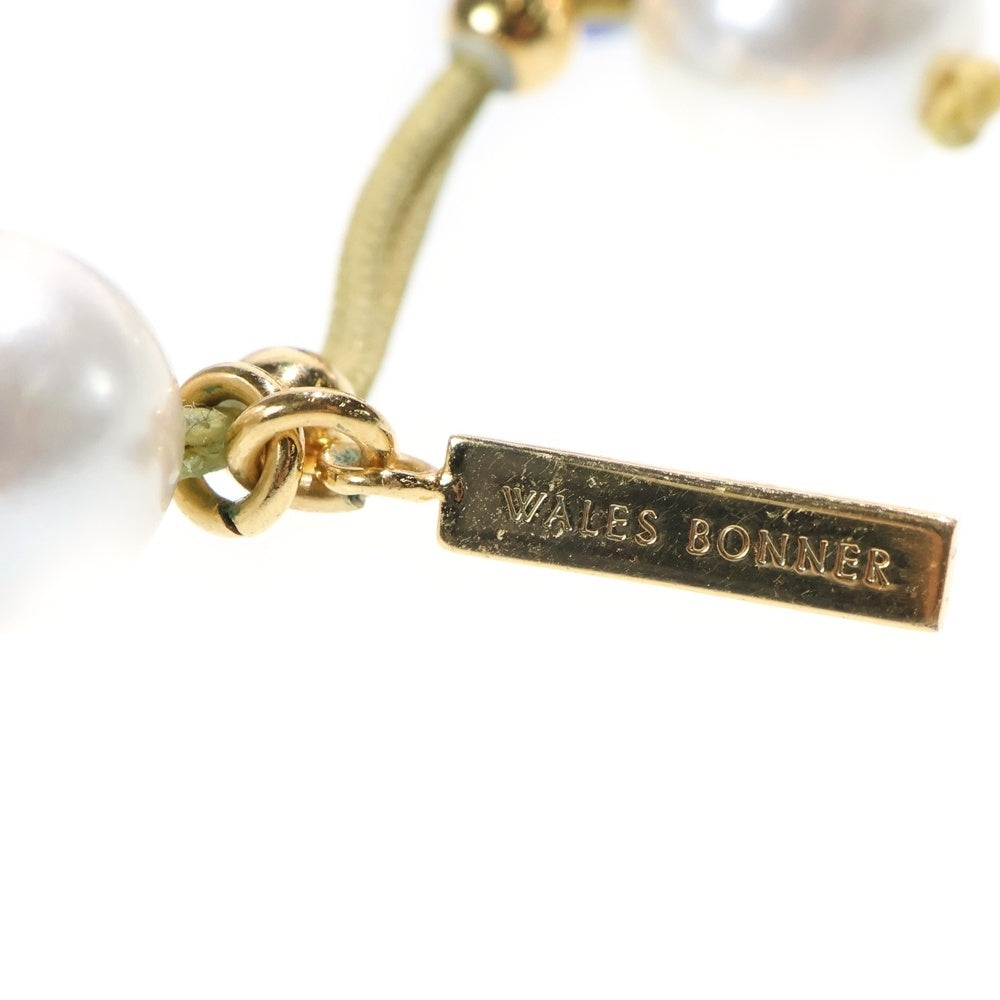 Wales Bonner(ウェールズ ボナー) Story Necklace UA24NK02 クリスタル パール ネックレス ブルー レディース