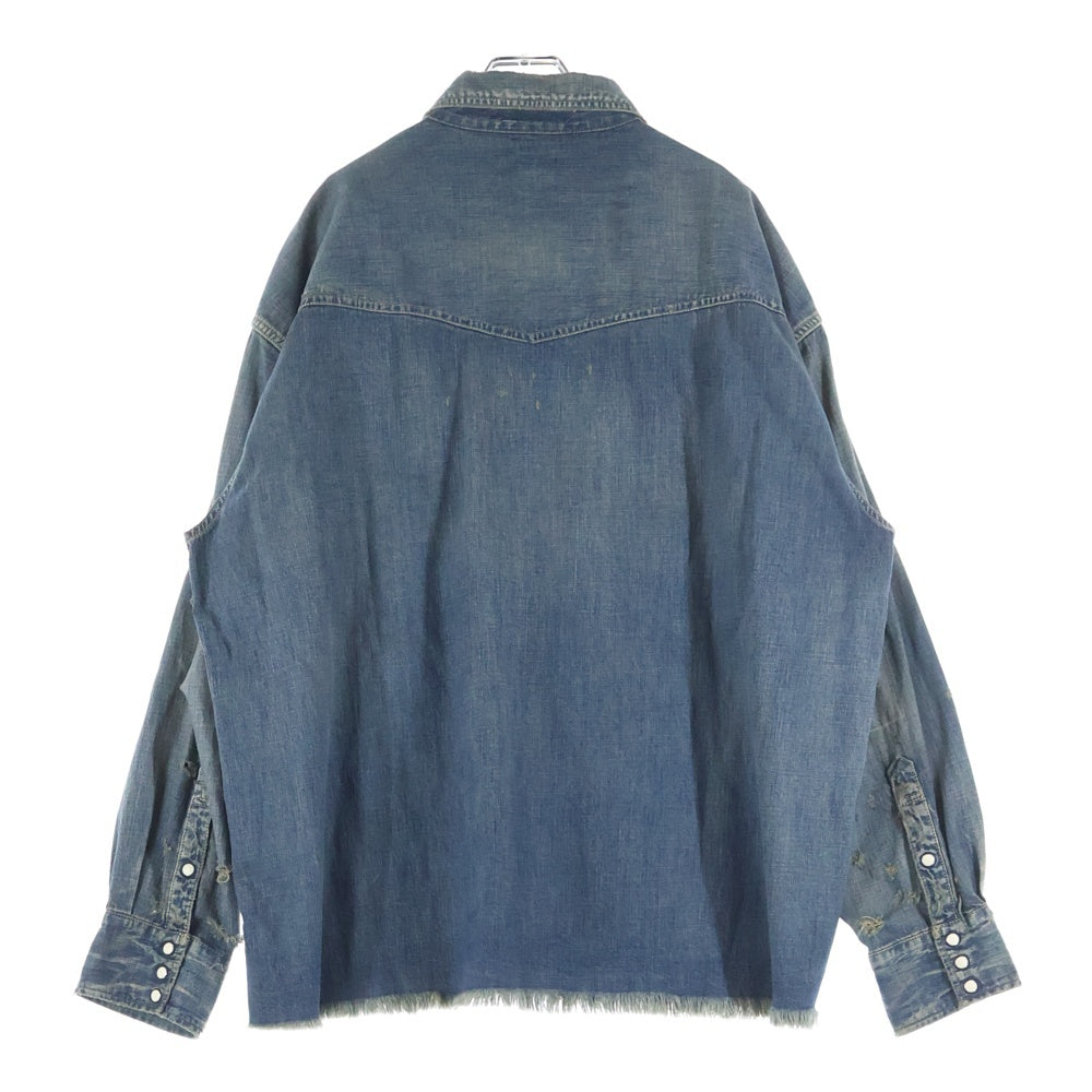 SAINT MICHAEL(セントマイケル) 23AW DENIM SHIRT 長袖 デニムシャツ インディゴ SM-A23-0000-015