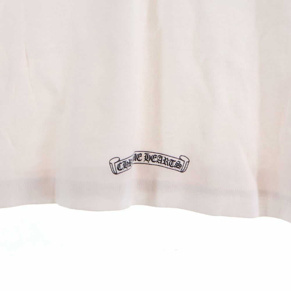 CHROME HEARTS(クロムハーツ) Dogger L/S Tee ラグラン ダガープリント クルーネック 長袖Tシャツ ホワイト/レッド