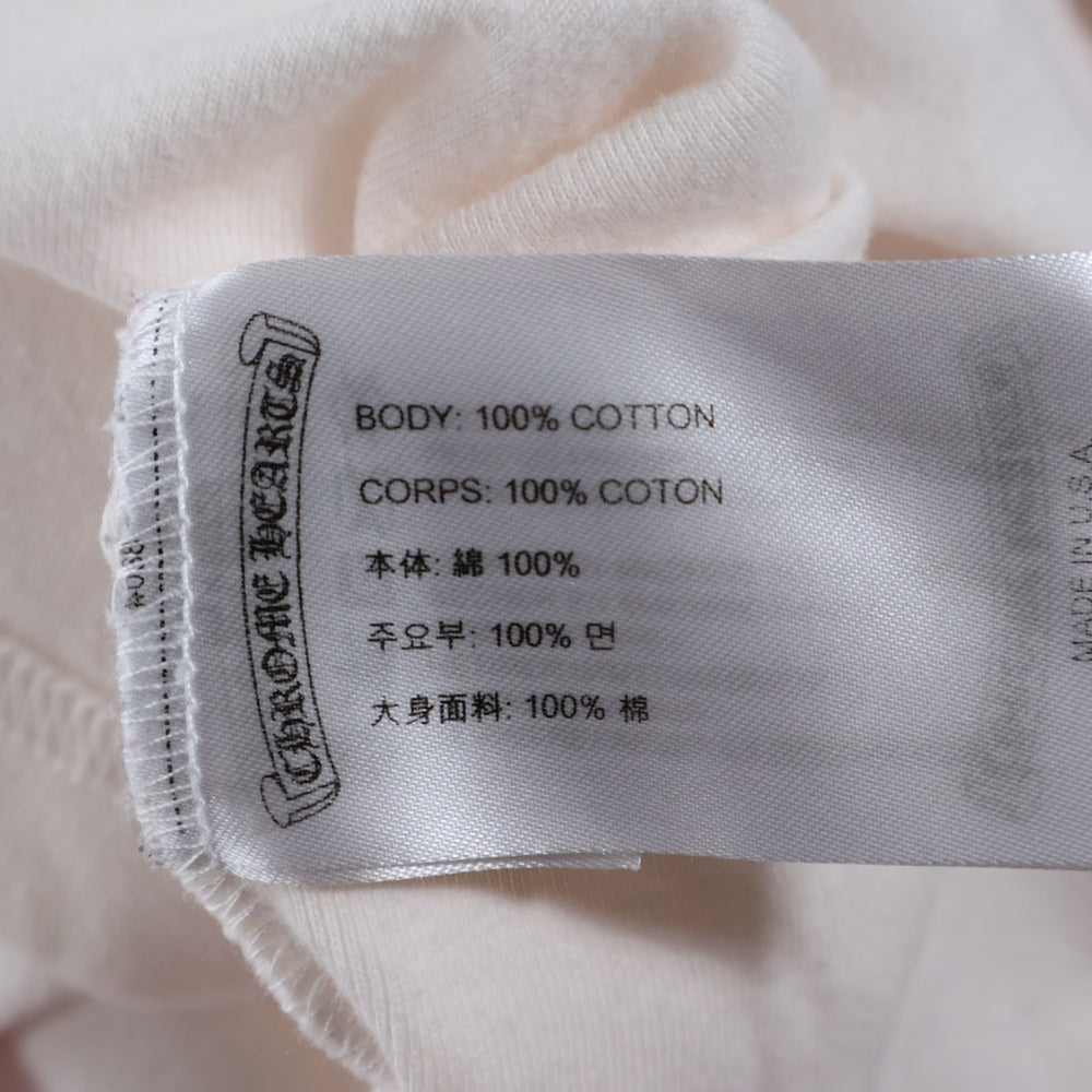 CHROME HEARTS(クロムハーツ) Dogger L/S Tee ラグラン ダガープリント クルーネック 長袖Tシャツ ホワイト/レッド