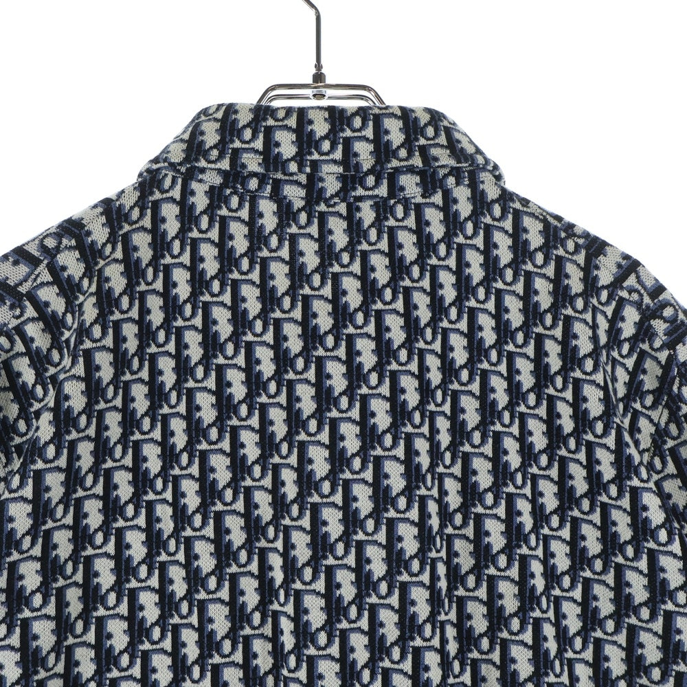 DIOR(ディオール) 20SS Oblique Overshirt 023M550AT099 オブリーク 総柄コットン長袖オーバーシャツ ベージュ/ネイビー