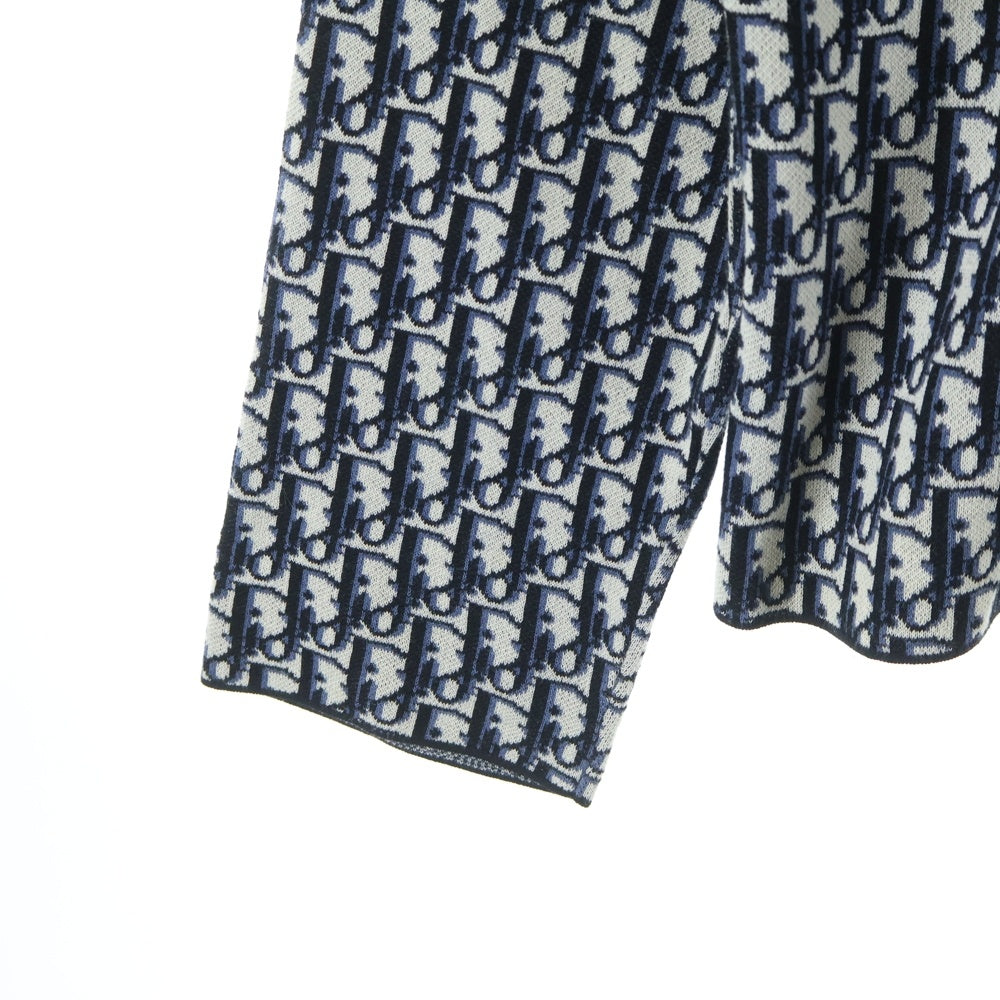DIOR(ディオール) 20SS Oblique Overshirt 023M550AT099 オブリーク 総柄コットン長袖オーバーシャツ ベージュ/ネイビー