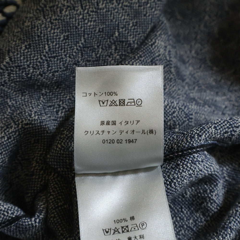 DIOR(ディオール) 20SS Oblique Overshirt 023M550AT099 オブリーク 総柄コットン長袖オーバーシャツ ベージュ/ネイビー