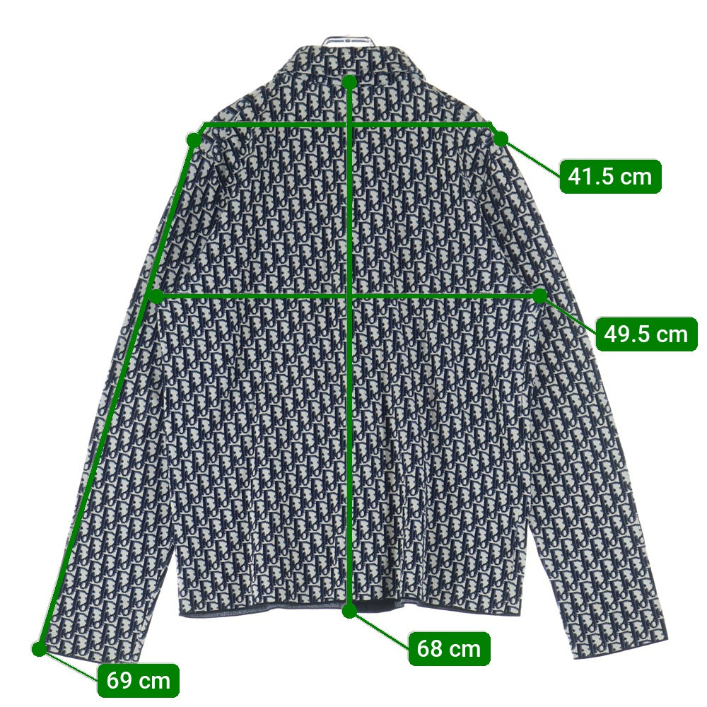DIOR(ディオール) 20SS Oblique Overshirt 023M550AT099 オブリーク 総柄コットン長袖オーバーシャツ ベージュ/ネイビー