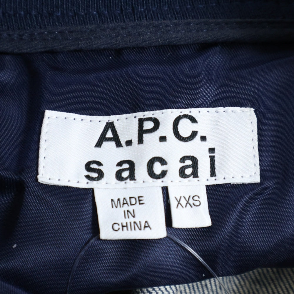 Sacai(サカイ) ×A.P.C アーペーセー ドッキング デニムジャケット インディゴ 21-0293S