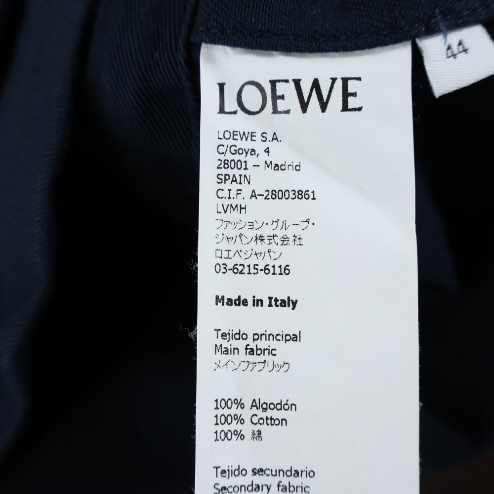 LOEWE(ロエベ) アナグラムロゴ刺繍 ミリタリー シャツジャケット ネイビー/ブラック H2108240DF