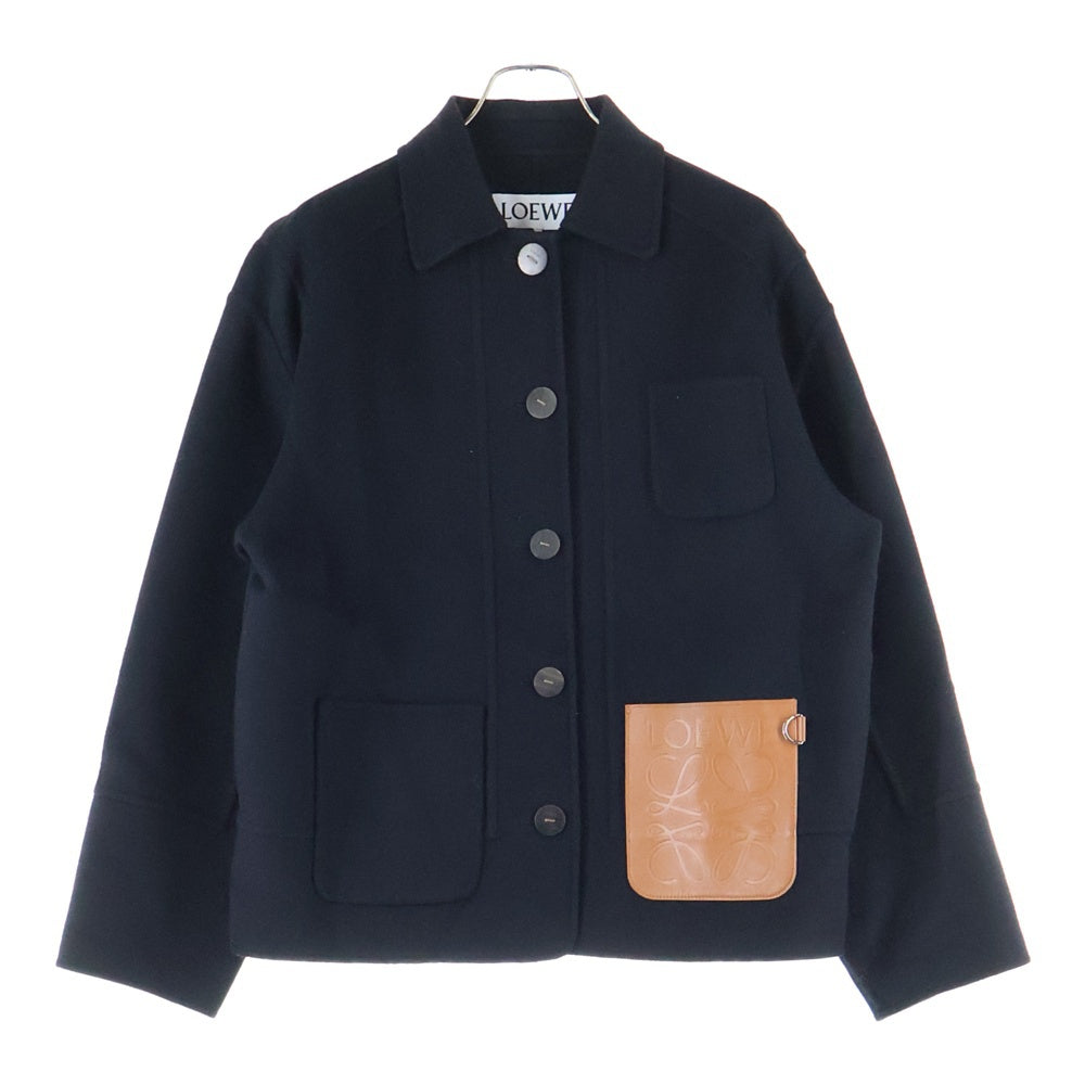 ロエベ アナグラムパッチ 刺繍 ウールニットバック ジップ ボンバージャケット ロエベ アナグラムパッチ 刺繍 ウールニットバック ジップ ボンバー