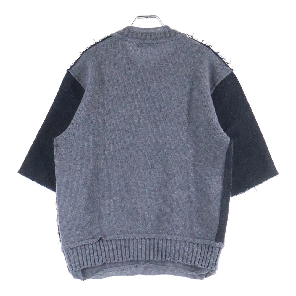 DOLCE & GABBANA(ドルチェアンドガッバーナ) ウール クルーネック 半袖ニット セーター グレー