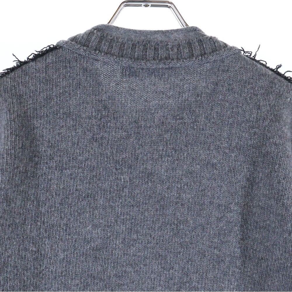 DOLCE & GABBANA(ドルチェアンドガッバーナ) ウール クルーネック 半袖ニット セーター グレー