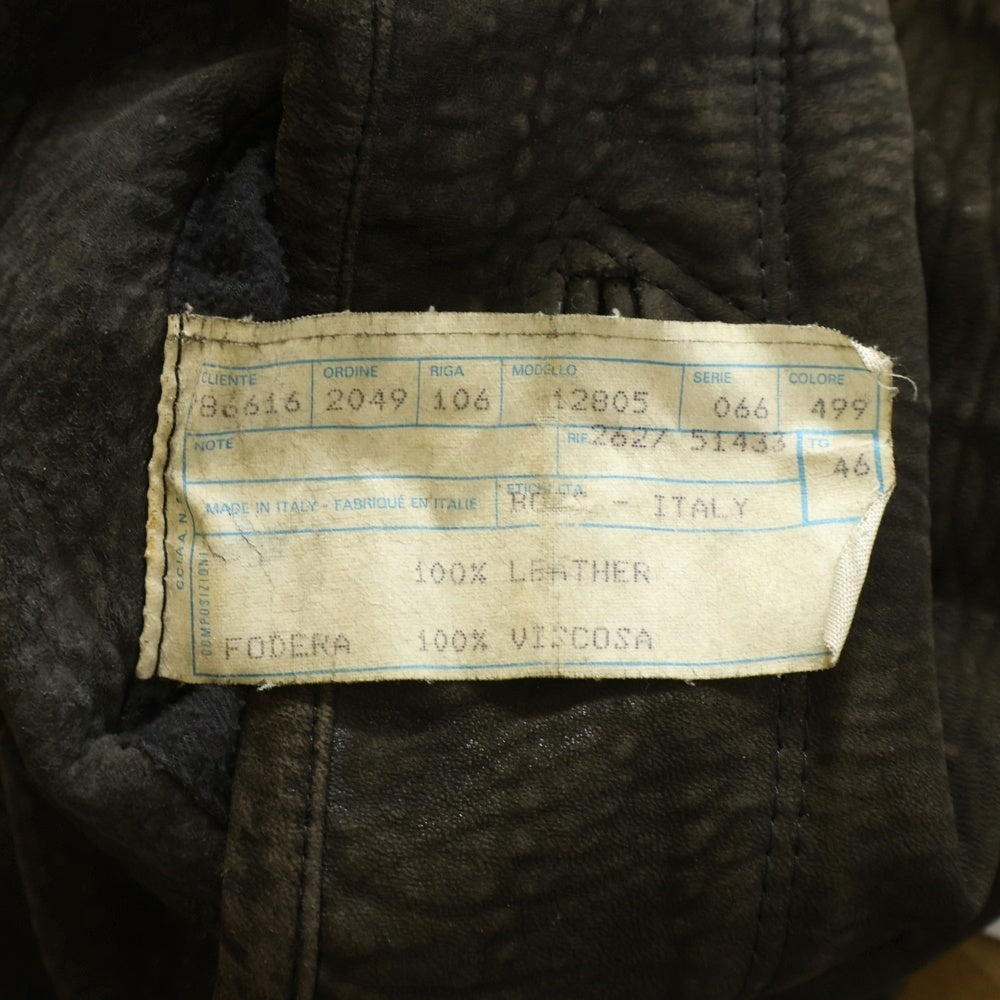 HUGO BOSS(ヒューゴボス) 襟ボア レザーボンバージャケット ジップアップブルゾン ブラウン 12805